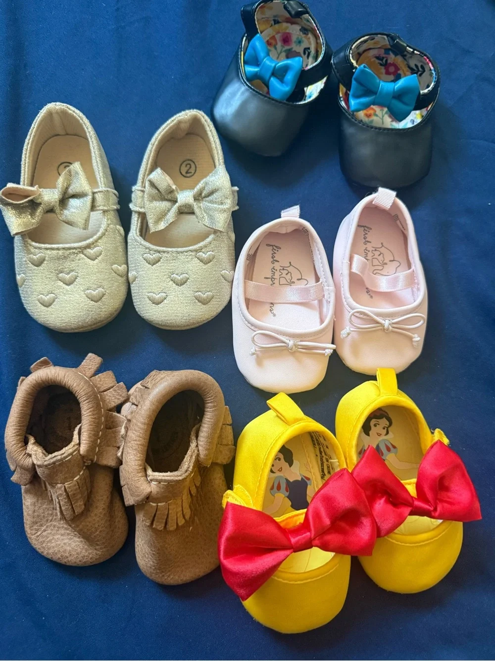 Disney Yellow Bow Baby Shoes with Red Bows for 0- 6 months (baby)